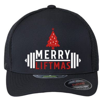 Funny Weightlifting Weight Lifters Merry Liftmas Christmas Flexfit Unipanel Trucker Cap