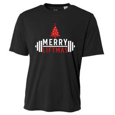 Funny Weightlifting Weight Lifters Merry Liftmas Christmas Cooling Performance Crew T-Shirt