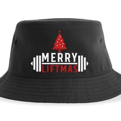 Funny Weightlifting Weight Lifters Merry Liftmas Christmas Sustainable Bucket Hat