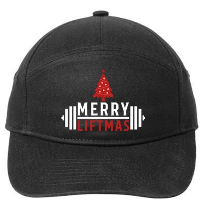 Funny Weightlifting Weight Lifters Merry Liftmas Christmas 7-Panel Snapback Hat