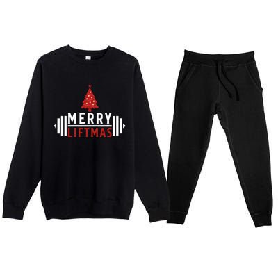 Funny Weightlifting Weight Lifters Merry Liftmas Christmas Premium Crewneck Sweatsuit Set