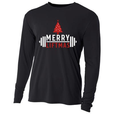 Funny Weightlifting Weight Lifters Merry Liftmas Christmas Cooling Performance Long Sleeve Crew