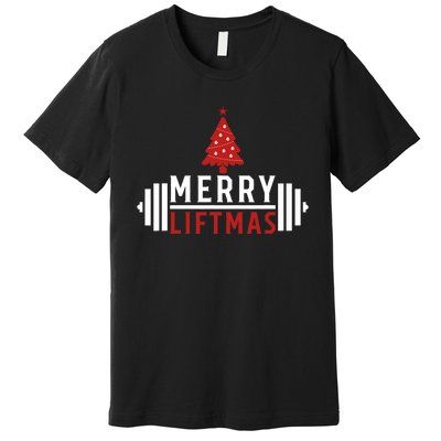 Funny Weightlifting Weight Lifters Merry Liftmas Christmas Premium T-Shirt