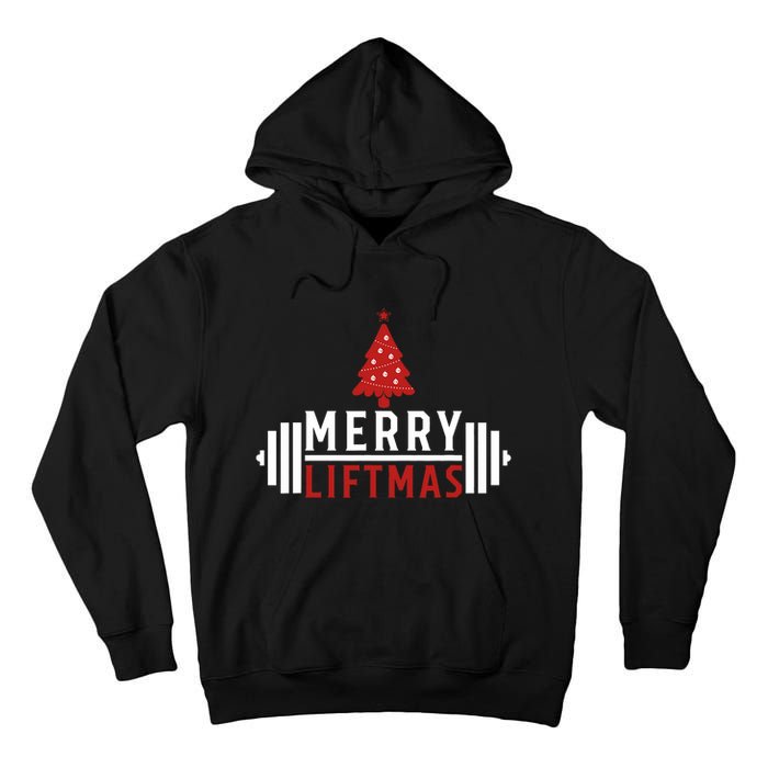 Funny Weightlifting Weight Lifters Merry Liftmas Christmas Tall Hoodie