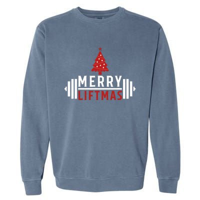 Funny Weightlifting Weight Lifters Merry Liftmas Christmas Garment-Dyed Sweatshirt