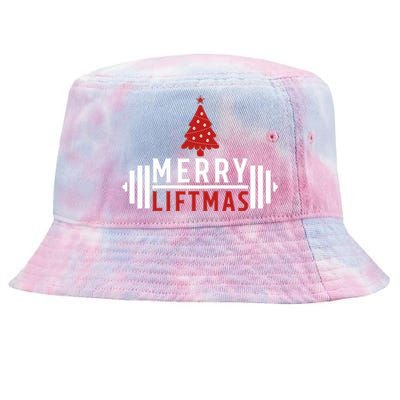 Funny Weightlifting Weight Lifters Merry Liftmas Christmas Tie-Dyed Bucket Hat