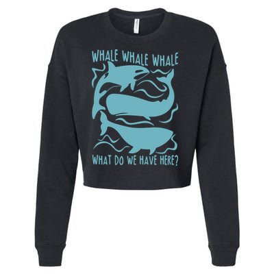 Funny Whale What Do We Have Here Cropped Pullover Crew