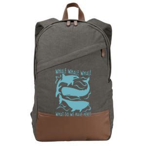 Funny Whale What Do We Have Here Cotton Canvas Backpack