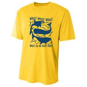 Funny Whale What Do We Have Here Youth Performance Sprint T-Shirt