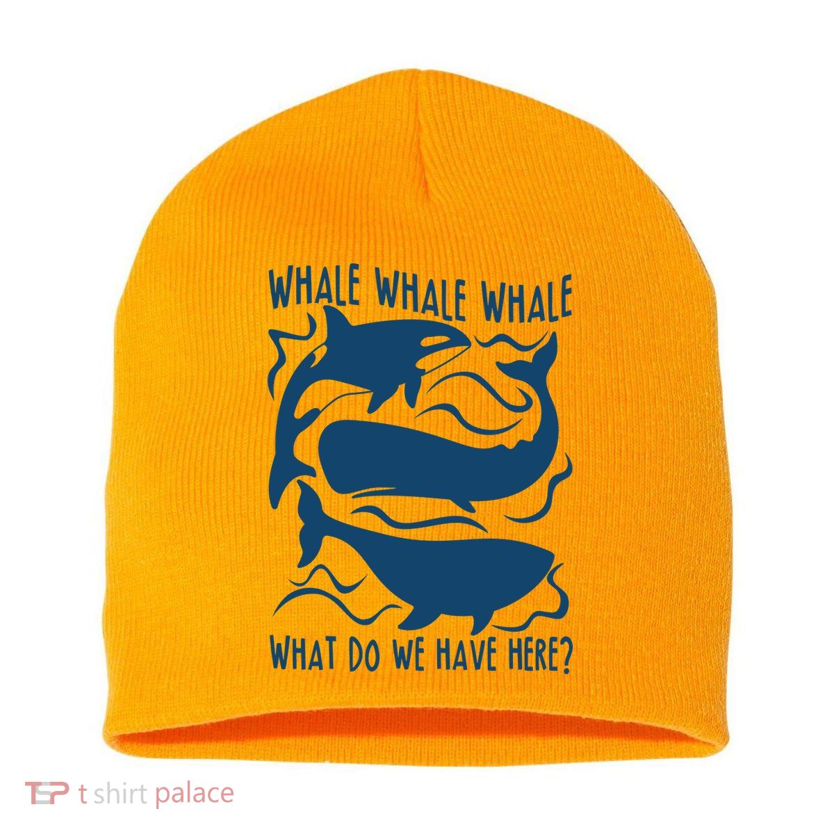 Funny Whale What Do We Have Here Short Acrylic Beanie