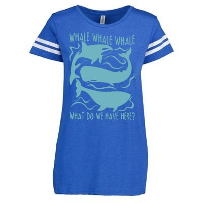 Funny Whale What Do We Have Here Enza Ladies Jersey Football T-Shirt