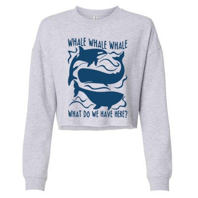 Funny Whale What Do We Have Here Cropped Pullover Crew