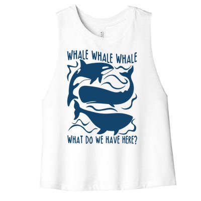 Funny Whale What Do We Have Here Women's Racerback Cropped Tank