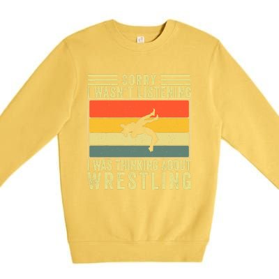 Funny Wrestling Wrestler Design Wrestle Premium Crewneck Sweatshirt