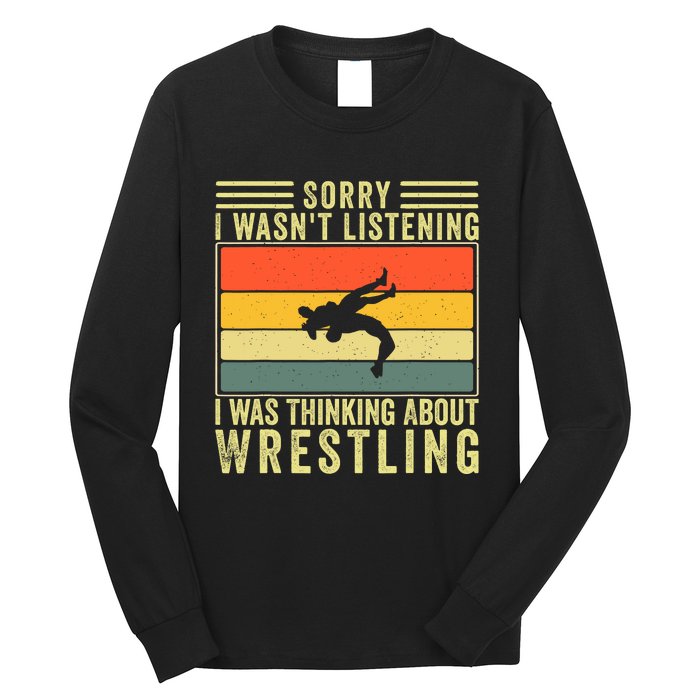 Funny Wrestling Wrestler Design Wrestle Long Sleeve Shirt