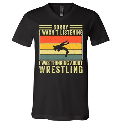 Funny Wrestling Wrestler Design Wrestle V-Neck T-Shirt