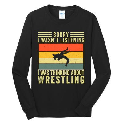 Funny Wrestling Wrestler Design Wrestle Tall Long Sleeve T-Shirt