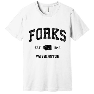 Forks Washington Wa Vintage Established Athletic Sports Design Premium T-Shirt