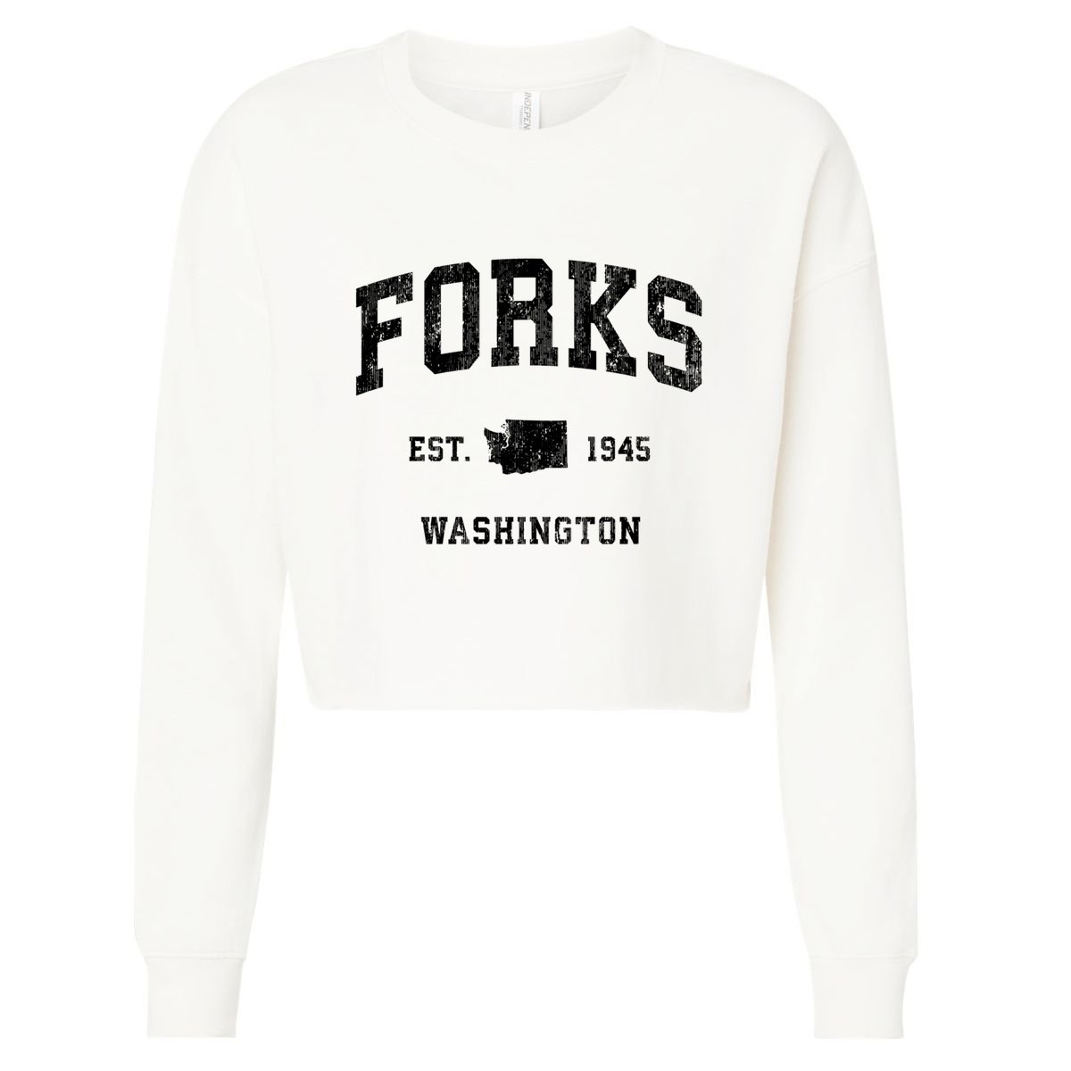Forks Washington Wa Vintage Established Athletic Sports Design Cropped Pullover Crew