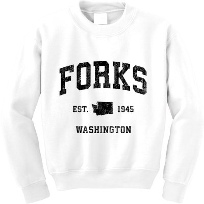 Forks Washington Wa Vintage Established Athletic Sports Design Kids Sweatshirt
