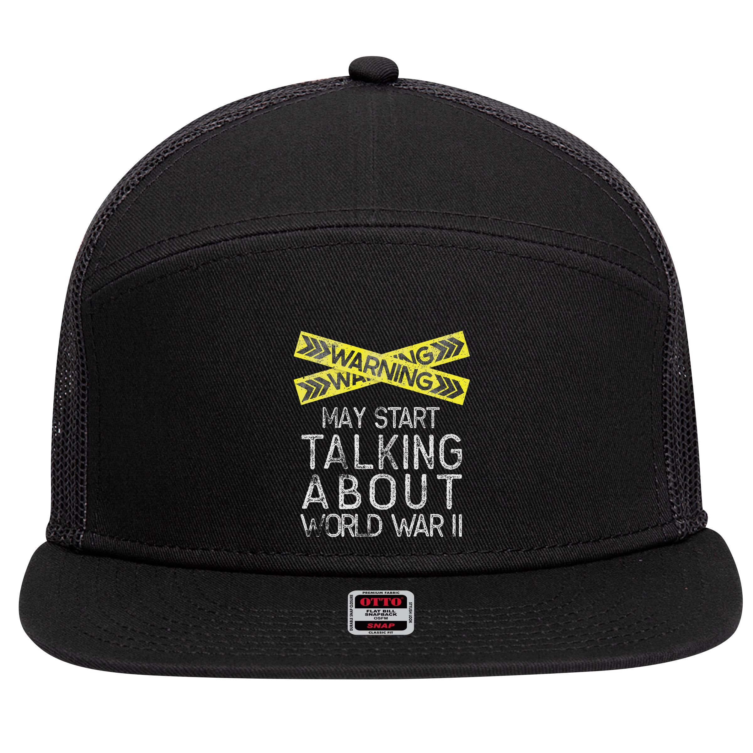 Funny World War Two History Teacher Historian History 7 Panel Mesh Trucker Snapback Hat