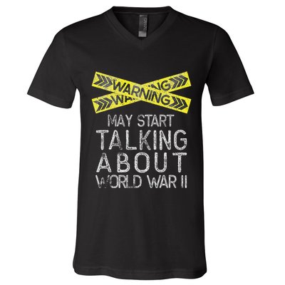 Funny World War Two History Teacher Historian History V-Neck T-Shirt