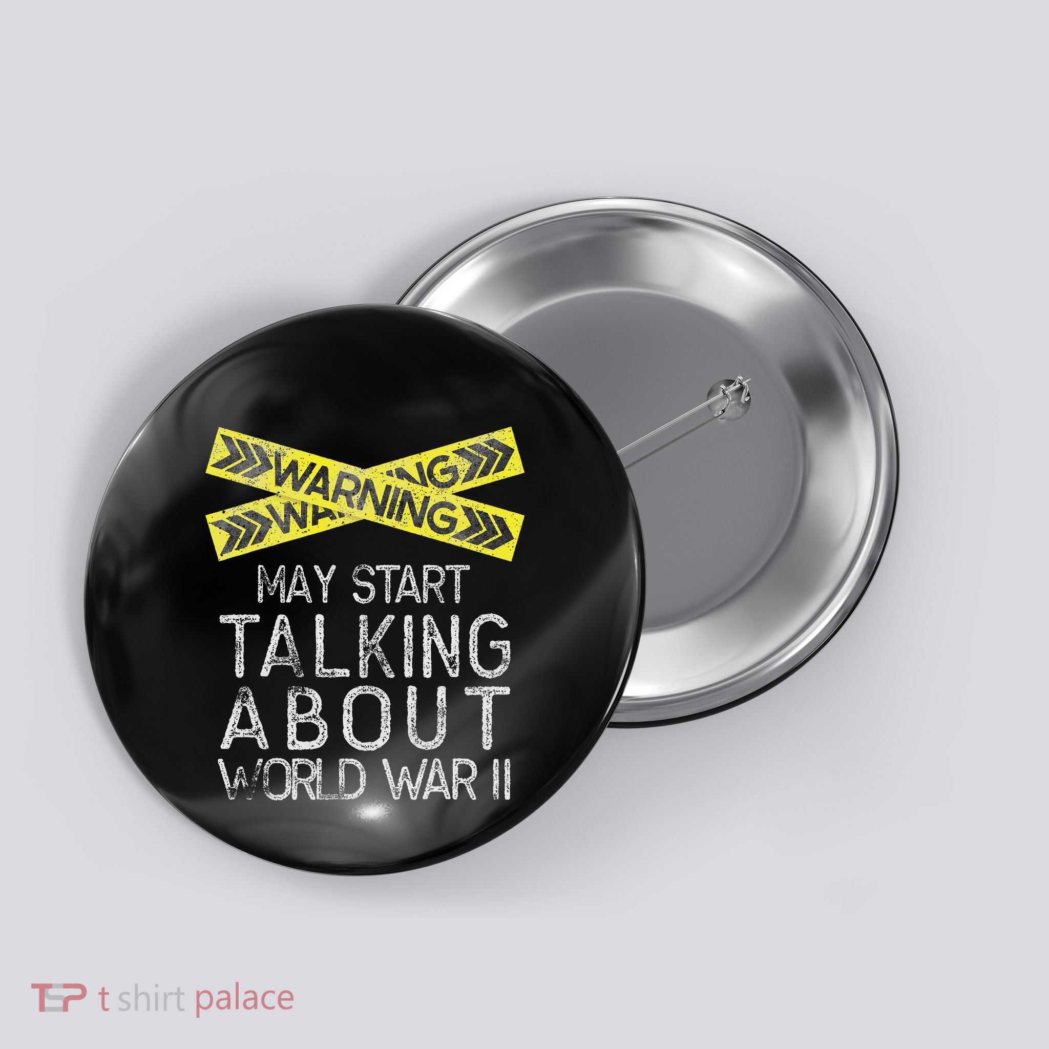 Funny World War Two History Teacher Historian History Button