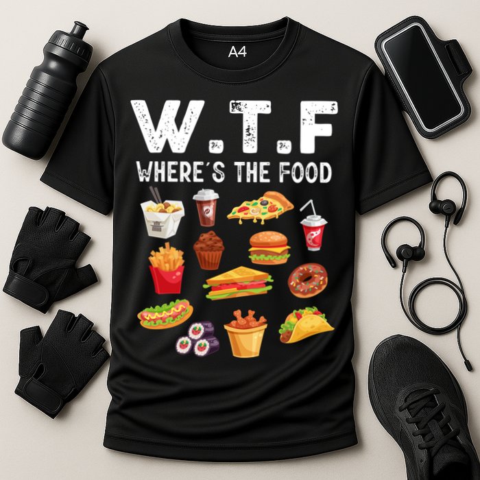 Funny Wtf Wheres The Food Funny Gift Cooling Performance Crew T-Shirt