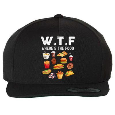 Funny Wtf Wheres The Food Funny Gift Wool Snapback Cap