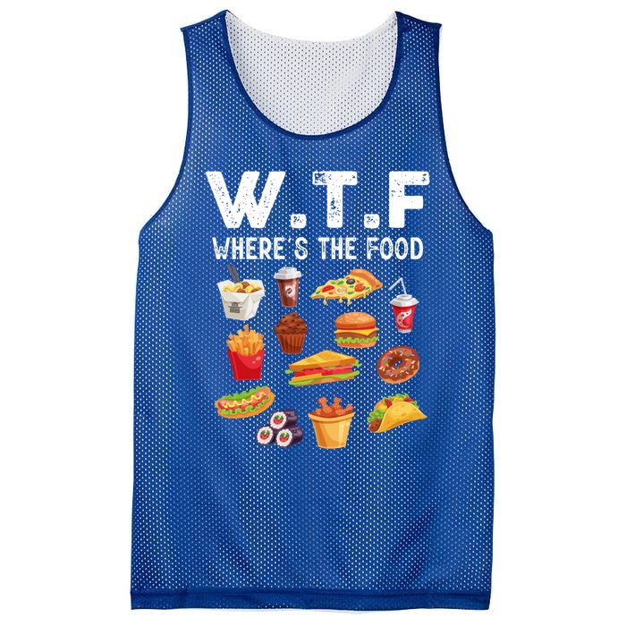 Funny Wtf Wheres The Food Funny Gift Mesh Reversible Basketball Jersey Tank