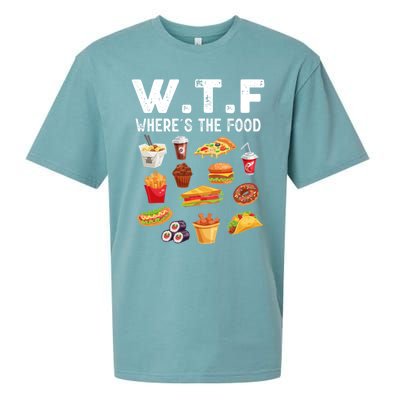 Funny Wtf Wheres The Food Funny Gift Sueded Cloud Jersey T-Shirt