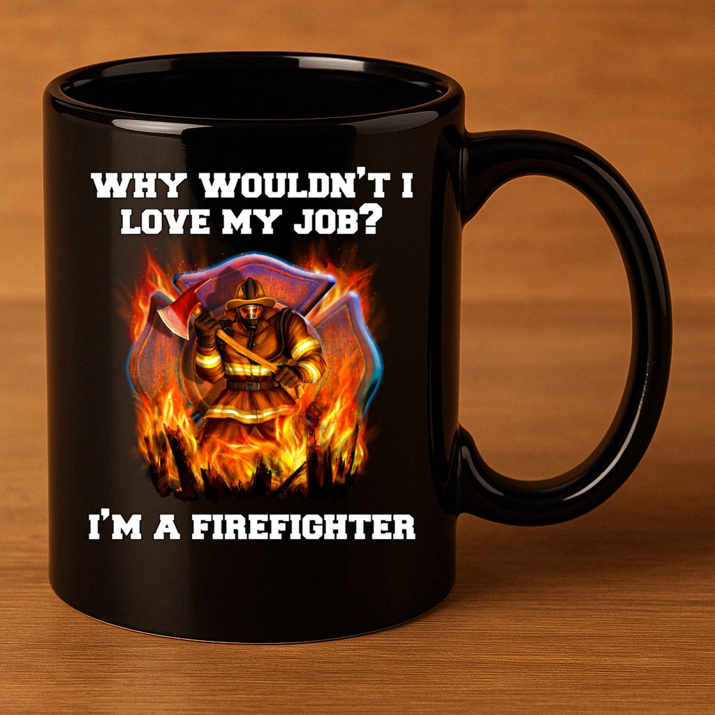 Firefighters Why Wouldnt I Love My Job Im A Firefighter Gift 11oz C Handle Ceramic Mug