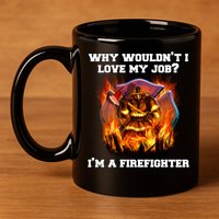 Firefighters Why Wouldnt I Love My Job Im A Firefighter Gift 11oz C Handle Ceramic Mug