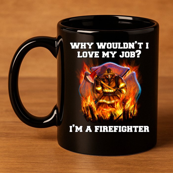Firefighters Why Wouldnt I Love My Job Im A Firefighter Gift 11oz C Handle Ceramic Mug