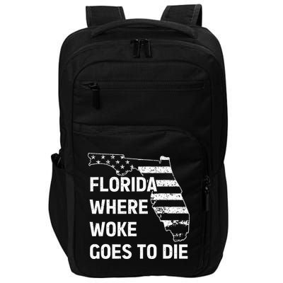 Florida Where Woke Goes To Die Funny Retro Impact Tech Backpack