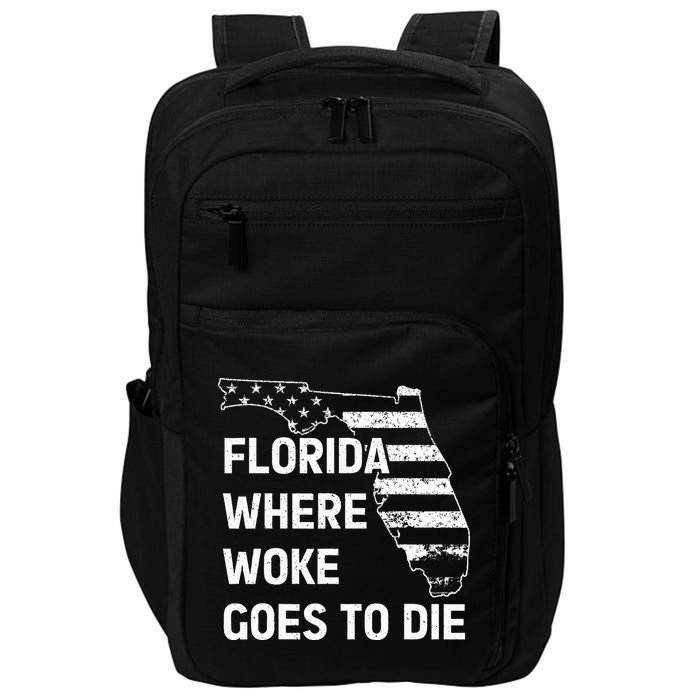 Florida Where Woke Goes To Die Funny Retro Impact Tech Backpack