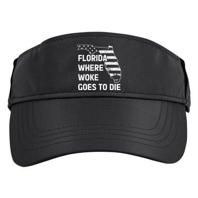 Florida Where Woke Goes To Die Funny Retro Adult Drive Performance Visor