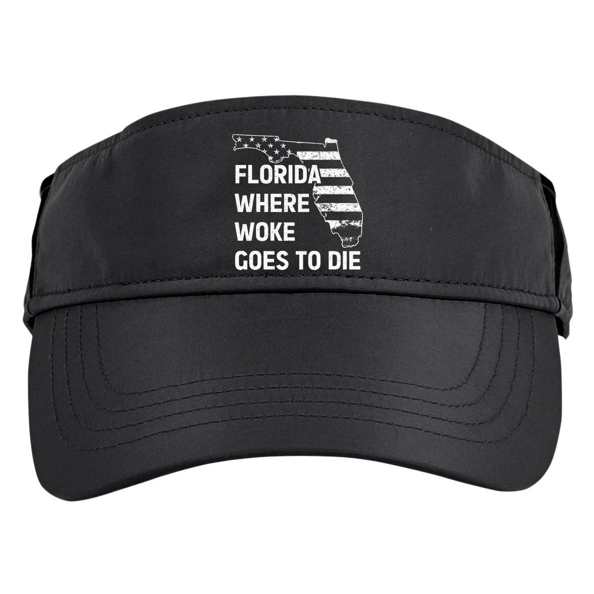 Florida Where Woke Goes To Die Funny Retro Adult Drive Performance Visor
