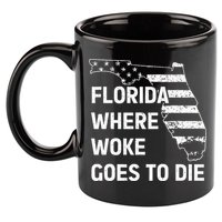Florida Where Woke Goes To Die Funny Retro 11oz C Handle Ceramic Mug