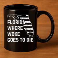 Florida Where Woke Goes To Die Funny Retro 11oz C Handle Ceramic Mug