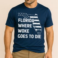 Florida Where Woke Goes To Die Funny Retro Cooling Performance Crew T-Shirt