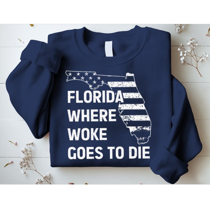 Florida Where Woke Goes To Die Funny Retro Sweatshirt