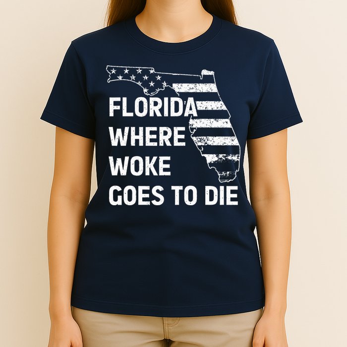 Florida Where Woke Goes To Die Funny Retro T-Shirt