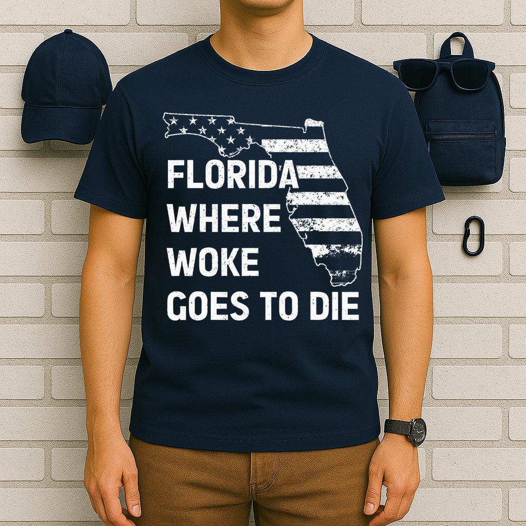 Florida Where Woke Goes To Die Funny Retro T-Shirt