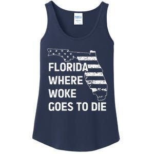 Florida Where Woke Goes To Die Funny Retro Ladies Essential Tank