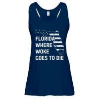 Florida Where Woke Goes To Die Funny Retro Ladies Essential Flowy Tank