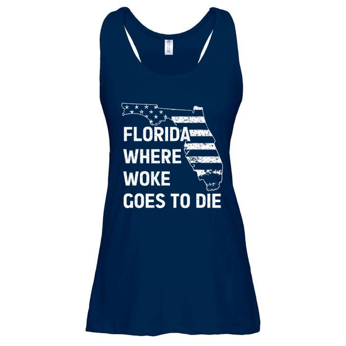 Florida Where Woke Goes To Die Funny Retro Ladies Essential Flowy Tank