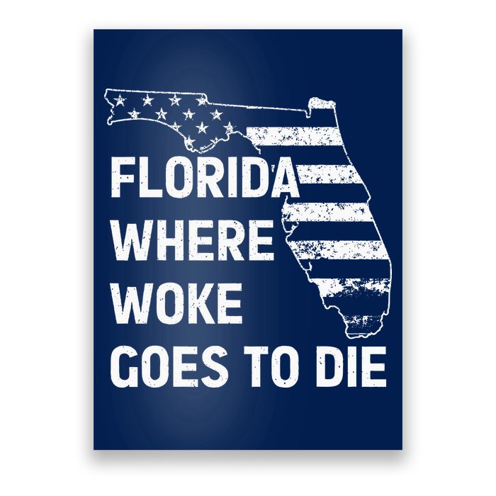 Florida Where Woke Goes To Die Funny Retro Poster