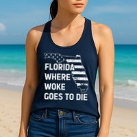 Florida Where Woke Goes To Die Funny Retro Womens Tank Top