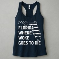 Florida Where Woke Goes To Die Funny Retro Womens Tank Top